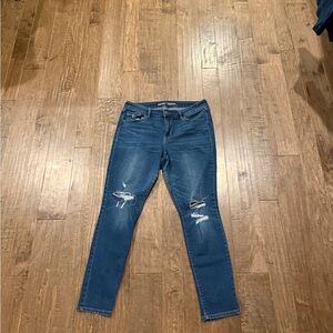 Old Navy Women's Distressed Blue Skinny Jeans